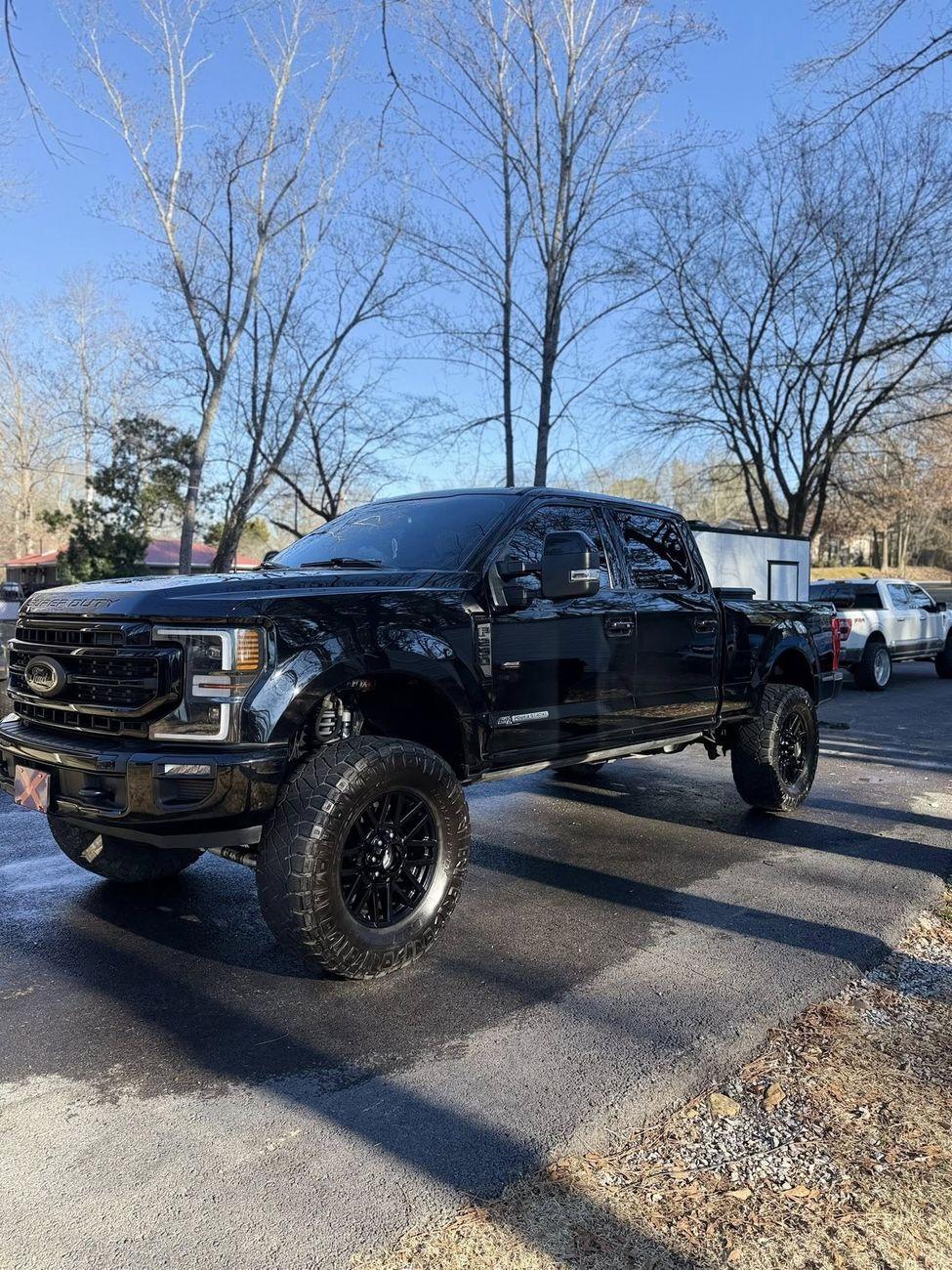 Black Ford Super Duty front